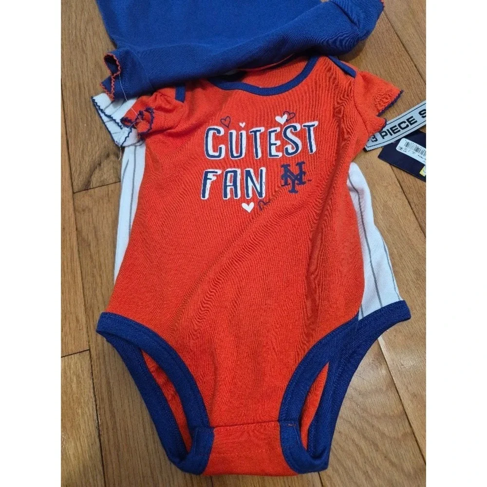 New York Mets MLB Genuine Lot Of 3 Infant One Piece Bodysuits 18M NEW